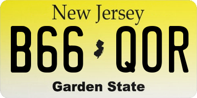 NJ license plate B66QOR