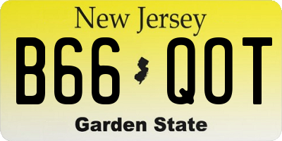 NJ license plate B66QOT
