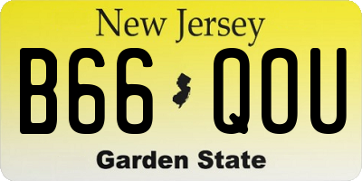NJ license plate B66QOU