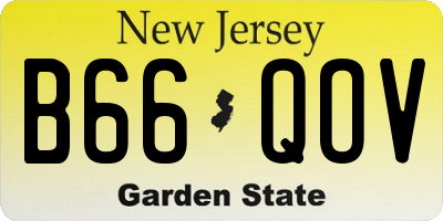 NJ license plate B66QOV