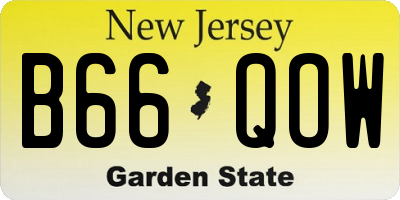 NJ license plate B66QOW