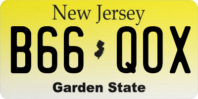 NJ license plate B66QOX