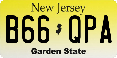 NJ license plate B66QPA