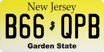 NJ license plate B66QPB