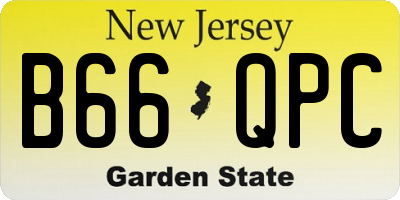 NJ license plate B66QPC