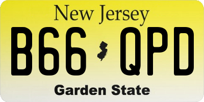 NJ license plate B66QPD
