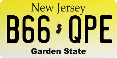 NJ license plate B66QPE