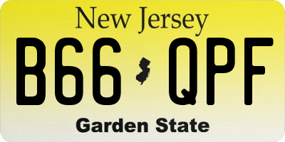 NJ license plate B66QPF