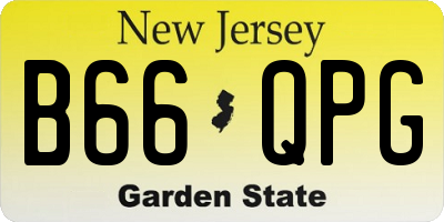 NJ license plate B66QPG