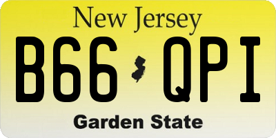 NJ license plate B66QPI