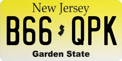 NJ license plate B66QPK