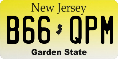 NJ license plate B66QPM