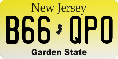 NJ license plate B66QPO