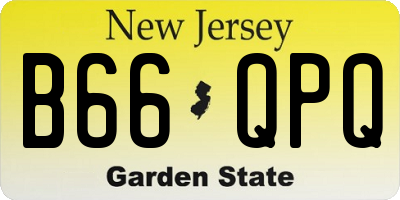 NJ license plate B66QPQ