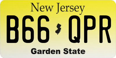 NJ license plate B66QPR