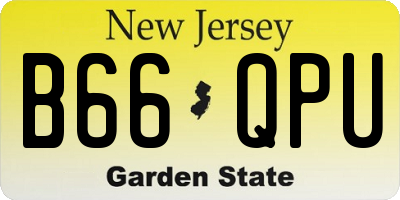 NJ license plate B66QPU