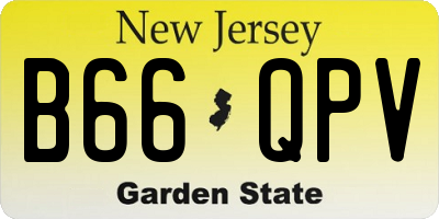 NJ license plate B66QPV