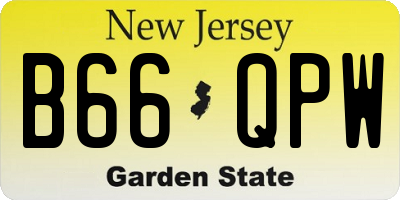 NJ license plate B66QPW