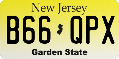 NJ license plate B66QPX