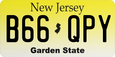 NJ license plate B66QPY