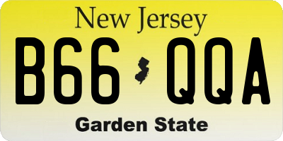 NJ license plate B66QQA
