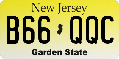 NJ license plate B66QQC