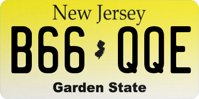 NJ license plate B66QQE