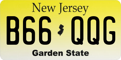 NJ license plate B66QQG