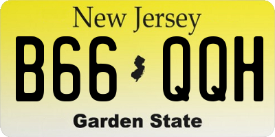 NJ license plate B66QQH