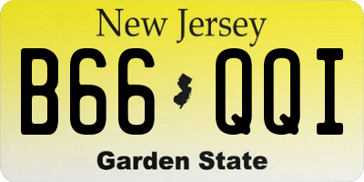 NJ license plate B66QQI