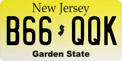 NJ license plate B66QQK