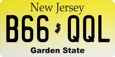 NJ license plate B66QQL