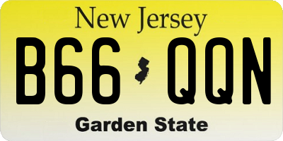 NJ license plate B66QQN