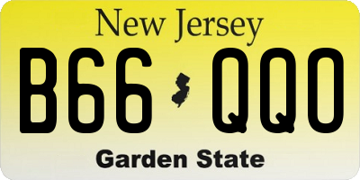 NJ license plate B66QQO