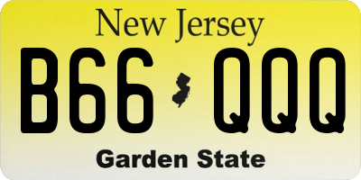 NJ license plate B66QQQ