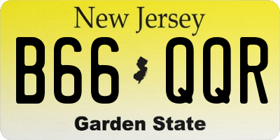 NJ license plate B66QQR