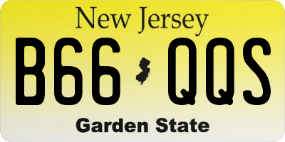 NJ license plate B66QQS