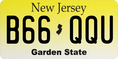 NJ license plate B66QQU