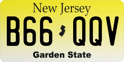 NJ license plate B66QQV