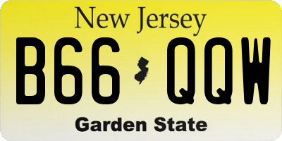 NJ license plate B66QQW