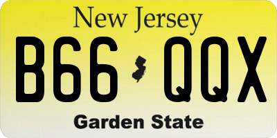 NJ license plate B66QQX