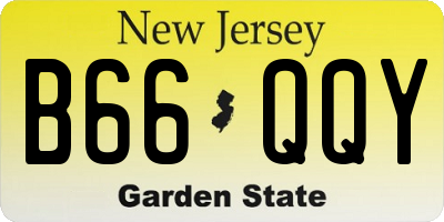 NJ license plate B66QQY