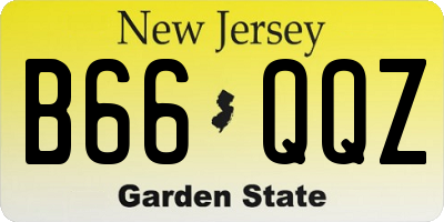 NJ license plate B66QQZ