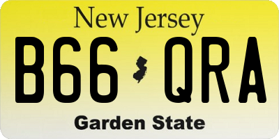 NJ license plate B66QRA