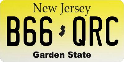 NJ license plate B66QRC