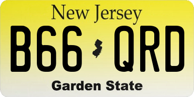 NJ license plate B66QRD