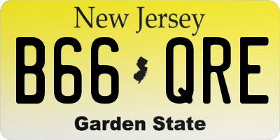 NJ license plate B66QRE