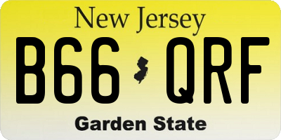 NJ license plate B66QRF