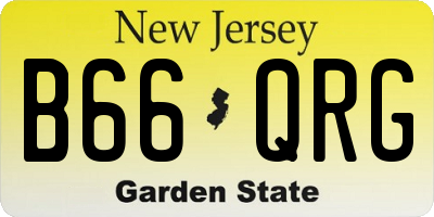 NJ license plate B66QRG