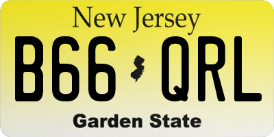 NJ license plate B66QRL